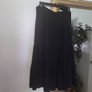 Sag Harbor Black tiered Boho style skirt